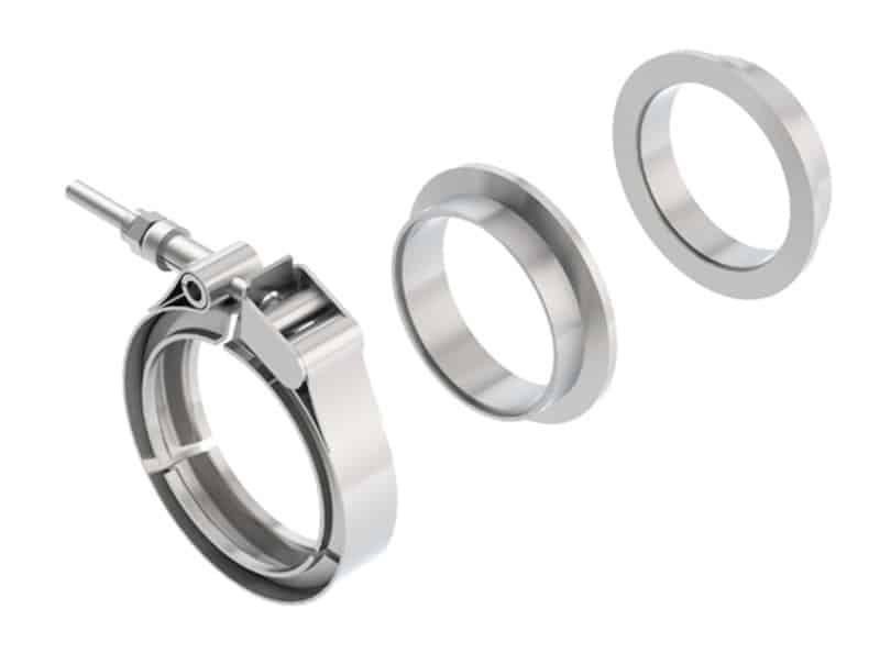 Borla Universal 2.5in Stainless Steel 3pc V-Band Clamp w/ Male and Female Flanges - Image 2