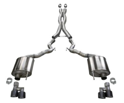 Alternative view of Corsa 18-20 Ford Mustang GT Convertible w/o Active Valves Sport Cat-Back w/ Black PVD 4in Tips