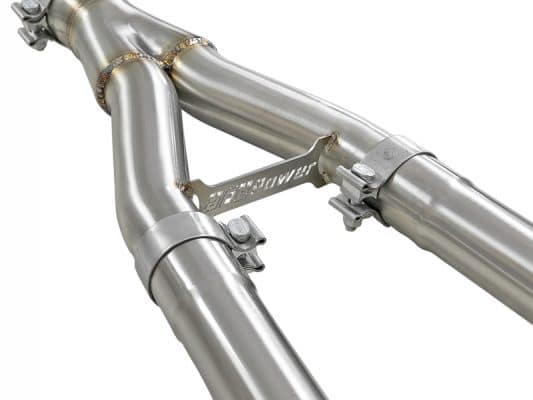 Alternative view of aFe Takeda 2.5in to 3in 304 SS Y-Pipe Exhaust System 16-18 Infiniti Q50/Q60 V6-3.0L (tt)