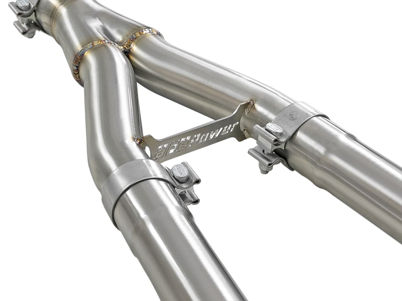aFe Takeda 2.5in to 3in 304 SS Y-Pipe Exhaust System 16-18 Infiniti Q50/Q60 V6-3.0L (tt) - Image 2