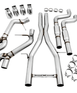 Alternative view of AWE Tuning 16-19 Chevy Camaro SS Resonated Cat-Back Exhaust -Track Edition (Quad Chrome Silver Tips)