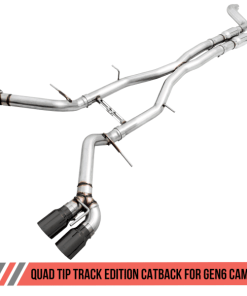 AWE Tuning 16-19 Chevy Camaro SS Non-Res Cat-Back Exhaust - Track Edition (Quad Diamond Black Tips)