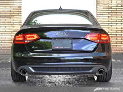 AWE Tuning Audi B8 A4 3.2L Touring Edition Exhaust - Dual 88.9mm (3.5in) Polished Silver Tips