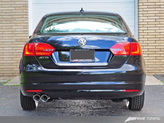Alternative view of AWE Tuning MK6 Jetta TDI Touring Edition Exhaust - Silver Tips