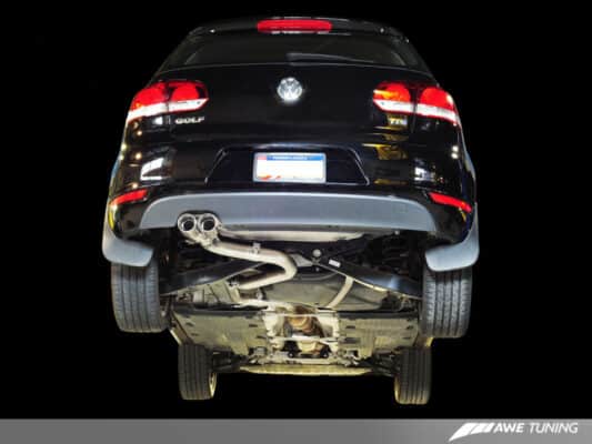 Alternative view of AWE Tuning Golf TDI Performance Exhaust - Diamond Black Tips