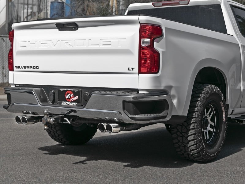 aFe Gemini XV 3in 304 SS Cat-Back Exhaust w/ Cutout 19-21 GM Silverado/Sierra 1500 V8- w/ Black Tips - Image 2