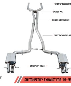 Alternative view of AWE Tuning 2019+ Mercedes-Benz C63 AMG Coupe (W205) SwitchPath Cat-Back Exhaust - No Tips