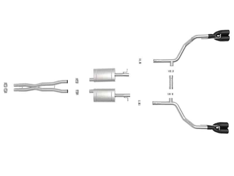 aFe MACH Force-Xp 2-1/2in 304 SS Cat-Back Exhaust 15-21 Dodge Challenger V6-3.6L - Quad Black Tip - Image 6