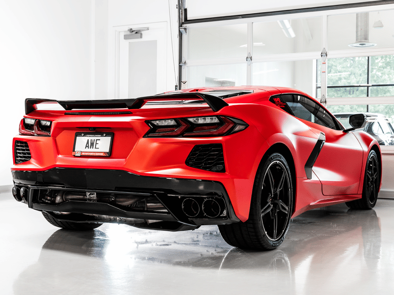AWE Tuning 2020 Chevrolet Corvette (C8) Track Edition Exhaust - Quad Diamond Black Tips - Image 11