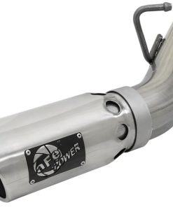 Alternative view of aFe Large Bore-HD 4in 409-SS DPF-Back Exhaust w/Dual Polished Tips 2017 GM Duramax V8-6.6L (td) L5P