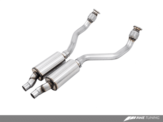 Alternative view of AWE Tuning Audi B8 4.2L Non-Resonated Downpipes for RS5