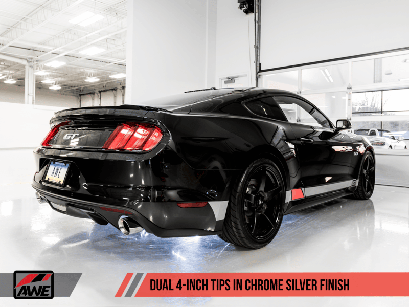 AWE Tuning S550 Mustang GT Cat-back Exhaust - Touring Edition (Chrome Silver Tips) - Image 10