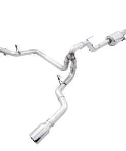 AWE 0FG 21+ Ford F150 Dual Split Rear Exhaust - 5in Chrome Silver Tips