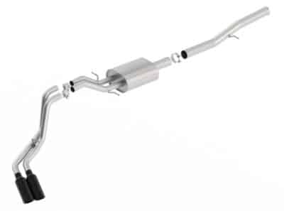 Alternative view of Borla 14+ Chevy Silverad1500 EC STD/CC Short 143.5in WB ATAK Cat-Back Exhaust w/ Black Chrome Tip