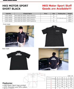 HKS MOTORSPORT BUTTON-UP SHIRT BLACK XL