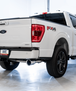 Alternative view of AWE 0FG 21+ Ford F150 Dual Split Rear Exhaust - 5in Chrome Silver Tips