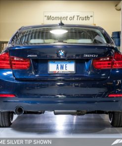 Alternative view of AWE Tuning BMW F30 320i Touring Exhaust & Performance Mid Pipe - Chrome Silver Tip (102mm)