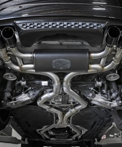 Alternative view of aFe MACH Force-Xp 3.5in. 304 SS C/B Exhaust System 15-18 BMW X5 M (F85) V8-4.4L (tt) - Black Tip