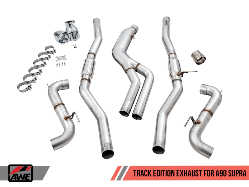 AWE Tuning 2020 Toyota Supra A90 Track Edition Exhaust - 5in Chrome Silver Tips - Image 10