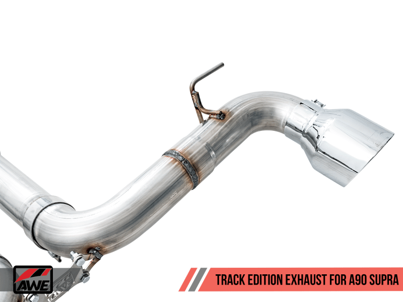 AWE Tuning 2020 Toyota Supra A90 Track Edition Exhaust - 5in Chrome Silver Tips - Image 9