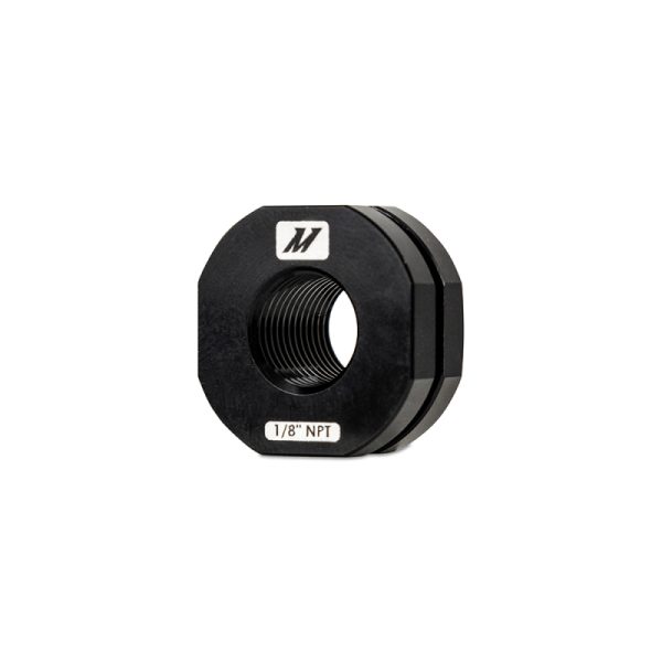 Alternative view of Mishimoto 1/8in NPT CNC-Machined Nozzle Mount Adapter - Black