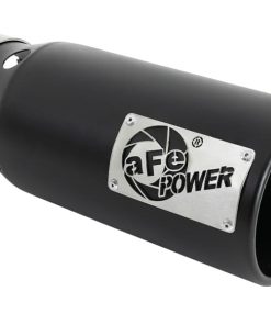 aFe SATURN 4S 4in SS Intercooled Exhaust Tip - Black 4in In x 5in Out x 12in L Bolt-On