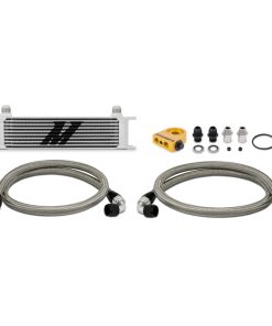 Alternative view of Mishimoto Universal Thermostatic 10 Row Oil Cooler Kit - Silver