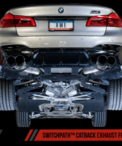 AWE Tuning 18-19 BMW F90 M5 SwitchPatch Cat-Back Exhaust- Black Diamond Tips
