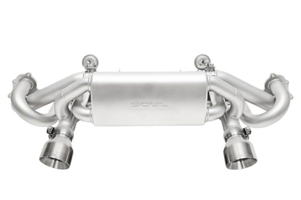 SOUL 2020+ Porsche 718 GT4 / Spyder / GTS 4.0L Valved Exhaust - Brushed Straight Cut Tips - No VC