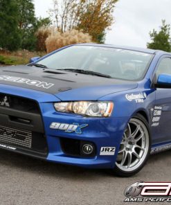 Alternative view of AMS Performance 08-15 Mitsubishi EVO X Front Mount Intercooler w/Modular Cast End Tanks & Logo
