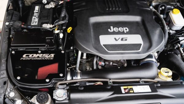 Alternative view of Corsa 12-18 Jeep Wrangler JK 3.6L V6 Closed Box Air Intake w/ DryTech 3D Dry Filter