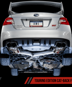 Alternative view of AWE Tuning Subaru STI VA / WRX GV / STI GV Sedan Touring Edition Exhaust - Chrome Silver Tip (102mm)