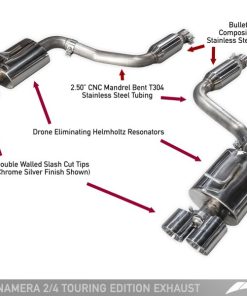 AWE Tuning Panamera 2/4 Touring Edition Exhaust (2011-2013) - w/Chrome Silver Tips