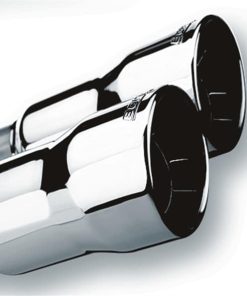 Alternative view of Borla Universal Polished Tip Dual Round Rolled Angle-Cut (inlet 2in. Outlet 3in) *NO Returns*