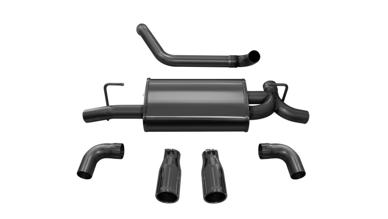 Corsa 18+ Jeep Wrangler JL 2.5in Dual Rear Exit Black Tips Sport Axle-Back Exhaust - Image 3