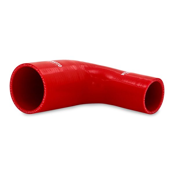 Alternative view of Mishimoto Silicone Reducer Coupler 90 Degree 2in to 3in - Red