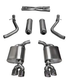 Corsa 15-17 Dodge Challenger Xtreme Cat-Back Dual Rear Exit with Twin 3.5in Polished Pro-Series Tips