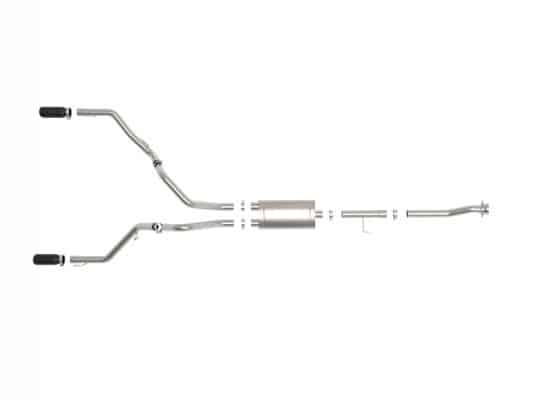Alternative view of aFe Vulcan 3in 304 SS Cat-Back Exhaust 2021 Ford F-150 V6 2.7L/3.5L (tt)/V8 5.0L w/ Black Tips