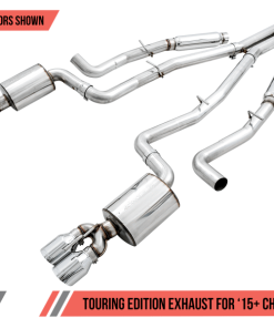 AWE Tuning 2015+ Dodge Challenger 5.7L Touring Edition Exhaust - Resonated - Chrome Silver Quad Tips