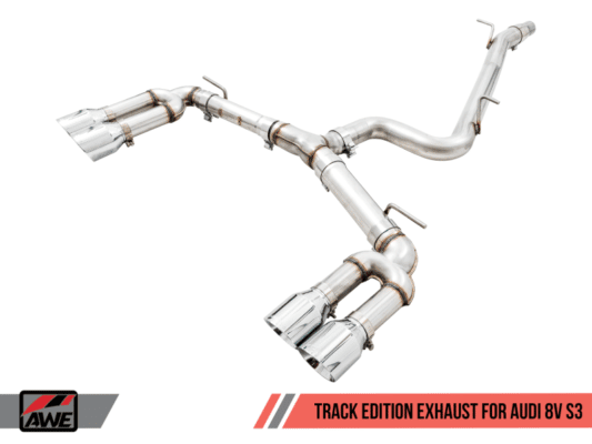 Alternative view of AWE Tuning Audi 8V S3 Track Edition Exhaust w/Chrome Silver Tips 102mm