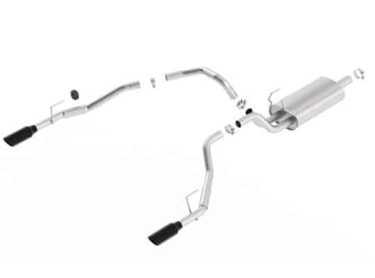 Alternative view of Borla 09-17 Ram 1500 5.7L V8 5in Single Tip Black Chrome Cat-Back Touring Exhaust Through Bumper