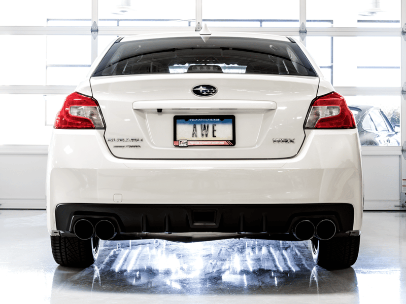 AWE Tuning Subaru WRX/STI VA/GV Sedan Track Edition Exhaust - Diamond Black Tips (102mm) - Image 4