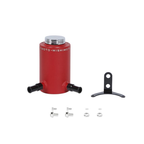 Alternative view of Mishimoto Aluminum Power Steering Reservoir Tank - Wrinkle Red