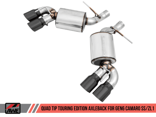 Alternative view of AWE Tuning 16-19 Chevrolet Camaro SS Axle-back Exhaust - Touring Edition (Quad Diamond Black Tips)