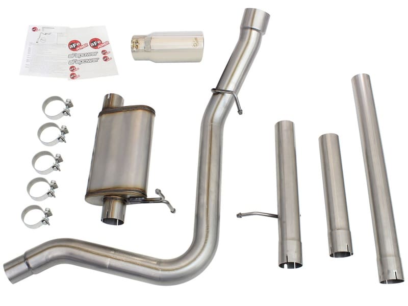 aFe MACHForce XP Exhaust 3in-3.5in SS Single Side Ext CB w/ Polish Tip 99-04 Ford F-250 V8 5.4L/6.8L - Image 3