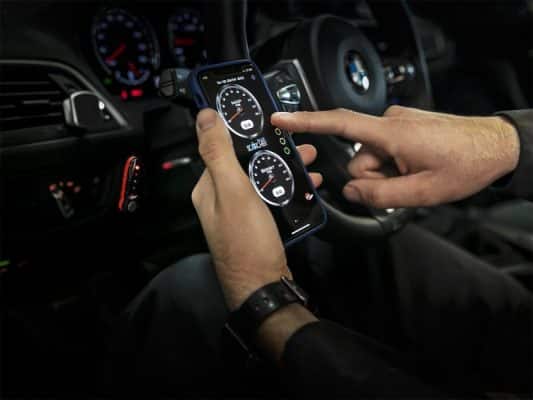 Alternative view of aFe Scorcher Blue Bluetooth Capable Power Module - 16-18 BMW M2 (F87) L6-3.0L (t) N55