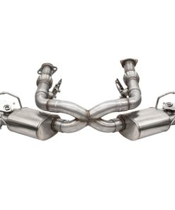 Corsa 2020 Corvette C8 3in Valved Cat-Back 4.5in Blk Quad Tips Fits Factory Perf Exhaust Deletes AFM