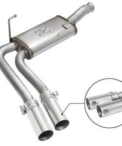 aFe Rebel Series CB Middle-Side Exit SS Exhaust w/ Polished Tips 09-16 GM Silverado/Sierra V6/V8