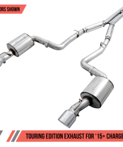 AWE Tuning 2015+ Dodge Charger 6.4L/6.2L SC Resonated Touring Edition Exhaust - Chrome Silver Tips