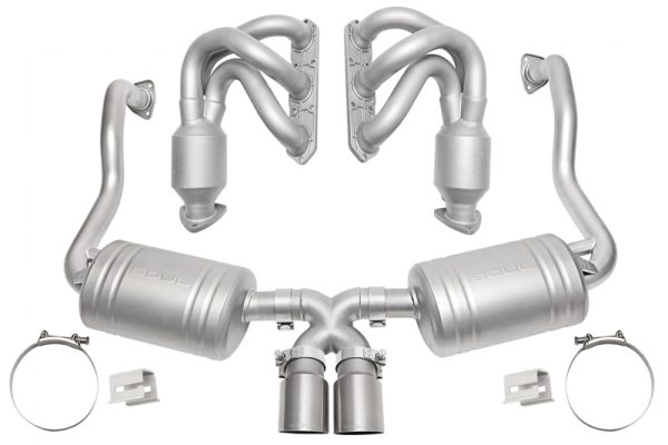 SOUL 00-04 Porsche 986 Boxster Street Exhaust Package - Straight Cut Brushed Finish Tips